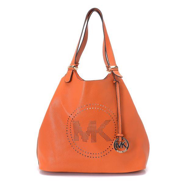 michael kors stor perforert-logo grab veske tangerine Kvalitet gv3em